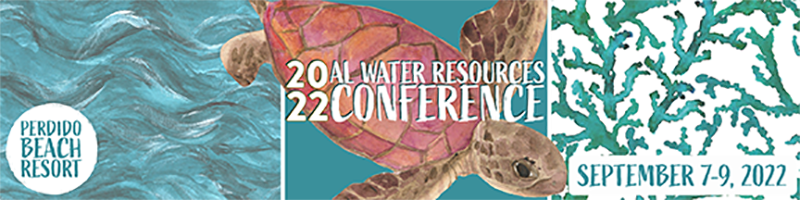 Perdido Beach Resort 2022 Water Resources Conference, September 7 to 9, 2022 with painted sea turtle in background